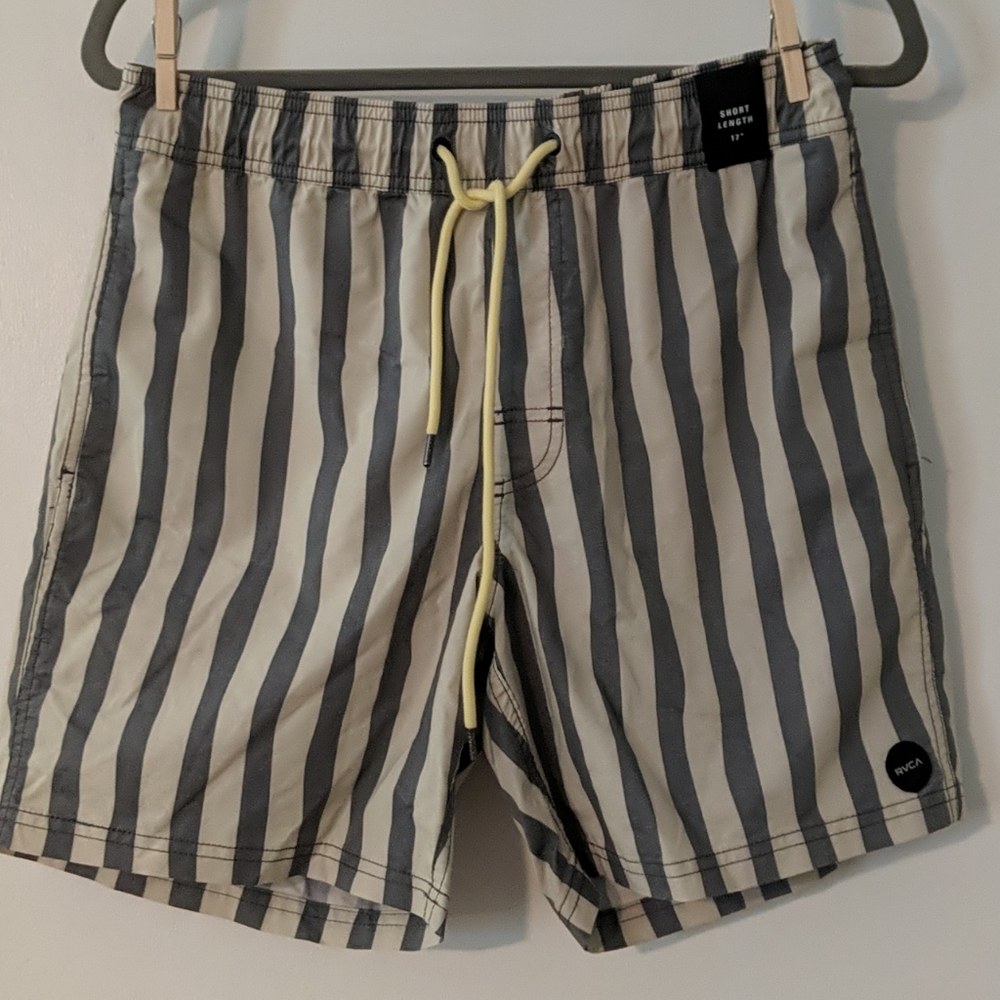RVCA striped swim trunks